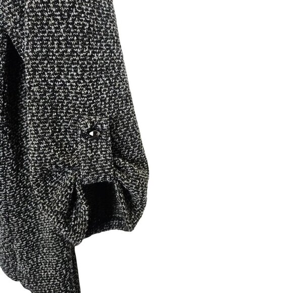 Carol Rose Petite Cozy‎ Black & White Open-Front Cardigan With Dolman Sleeves XL - Picture 3 of 11